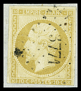 METELIN N°13B 10c brun-clair Type II, rare obl. PC