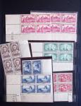 1900-1992, Intéressante collection de blocs de 4 coins-datés