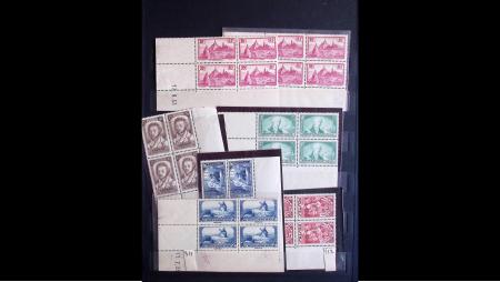 1900-1992, Intéressante collection de blocs de 4 coins-datés