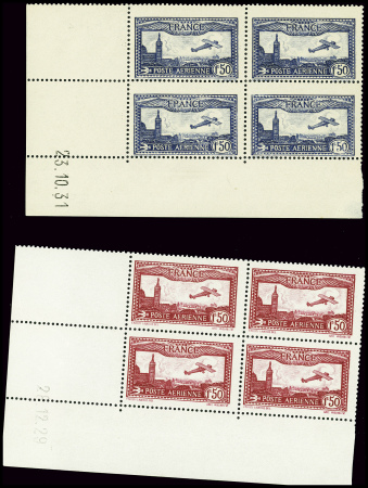 POSTE AERIENNE N°5/6 Avion survolant Marseille 1f50