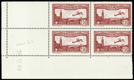 POSTE AERIENNE N°5 1f50 Avion survolant Marseille en