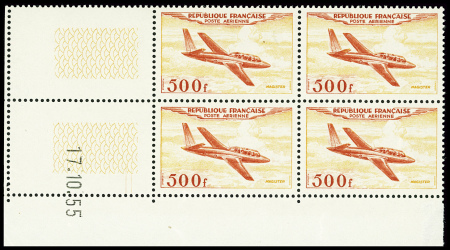 POSTE AERIENNE N°32 500f "Magister" en bloc de 4, CD