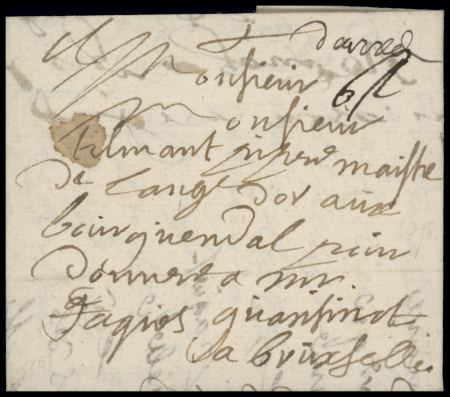 Lettre avec marque manuscrite "Arras" (Lenain n°1),