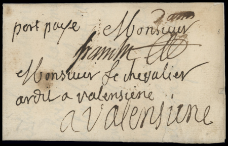 Lettre avec marque manuscrite "D'arras" (Lenain n°18),