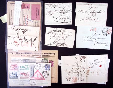 1805-1980 Ensemble varié, surtout lettres d'Alsace