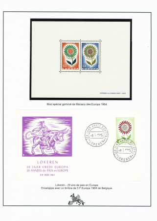 MONACO 1964, Bloc spécial gommé + bloc de 10 essai