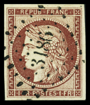 N°6 1f carmin, obl. PC 3186 de Sainte-Marie-aux-Mines,