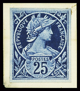 Projet 25c bleu Marianne casquée regardant vers la droite. TB