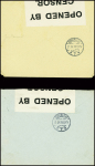 4 lettres AFF semeuses postées de villes françaises libres adressées à un passeur hollandais en passant par l'Angleterre pour être remises à un destinataire en zone occupée de France ou de Belgique, avec censures anglais