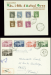 10 pièces diverses d'Andorre français et espagnol dont une lettre d'Espagne pour Canillo vers 1900 et une épreuve de luxe du n°72 d'Andorre français, 80c vert-bleu. TB