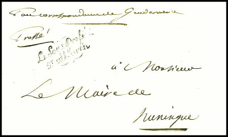 HAUT RHIN : lettre avec franchise "Le Sous Prefet d'Altkirch"