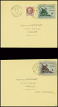 N°8 + n°517 en complément et Guerre n°9 seul obl "Frossay Loire INFre" (8.5.45) sur 2 lettres pour Pornichet, signées JF.Brun. TB