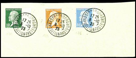 N°170 +173 +176, type Pasteur, obl rare CAD concordant