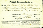 Feldpost-Correspondenzkarte datée de Saint Germain en Laye adressée à un officier du régiment Westphalien de l'état major de sa majesté le roi à Versailles (pas de cachet postal). TB