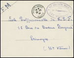 Allier - Lettre en franchise avec CAD "Montluçon Allier" (26.10.44) + cachet ovale violet "DP aviation Villars FFI Montluçon le vaguemestre". TB