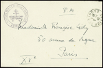 Lettre en franchise avec CAD "St Girons Ariège" (janv 1945) et cachet noir à Croix de Lorraine "Forces Françaises de l'Intérieur - Ariège - Médecin chef Saint Girons". TB