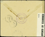N°549 + 602 + 653 + 662, 3 pièces obl Narbonne (1944) sur lettre à en-tête "République française - forces françaises de l'intérieur - bataillon de sécurité de l'Aude" et au verso cachet violet "Bataillon de sécurité de l