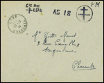 Charente - Lettre en franchise avec CAD "Luxe Charente" (10.10.44) + griffe noire à Croix de Lorraine "Cie de Luxe" + griffe "A5 18" et Croix de Lorraine dans un cercle. TB