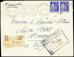 N°479 en paire obl Caen gare (30.4.41) sur lettre recommandée d'office adressée au maréchal Pétain. TB