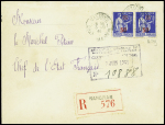 N°479 en paire obl Nancras Charente INFre (1941) sur lettre recommandée  d'office adressée au maréchal Pétain. TB