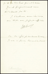 Texte autographe de 2 pages signé E.Oehmichen, inventeur de l"hélicoptère à "Mon cher Jacques" (Il s'agit de Jacques Mortane journaliste ami des aviateurs) : "Je veux finir mon grand engin, celui sur lequel j'ai mis tout