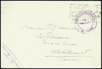 Lettre en franchise de Thann (Haut Rhin)avec cachet violet "Hopital complémentaire de Thann - le vaguemestre" (1939). TB