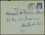 N°365 obl Bidart Basses Pyrénées" (1938) sur lettre avec griffe noire "N'achetez pas allemand". TB