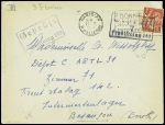 N°433 obl Paris XV (27.1.41) sur lettre pour une interne civile anglaise à Besançon avec cachet rect bleu "Gepruft frontstalag 142". TB
