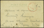 Postcard avec grand CAD rouge "Official paid" (3.6.40) pour Basse-Indre (rescapé de Dunkerque). TB