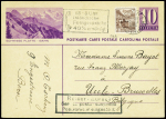 Suisse entier carte postale obl 30.6.1940 pour Uccle(Belgique) avec cachet rect noir bilingue "Retour-Zuruck service postal suspendu Postverkehr eingesteilt". TB