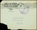 Lettre en franchise de Lyon gare avec en-tête "Service des expulsés et réfugiés non rapatriables d'Alsace et de Lorraine - Lyon", déchirure d'angle  sinon TB