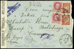 N°514 en paire + 516 en paire obl Nice RP (1942) sur lettre pour un pétainiste interné au camp de Batschenga (Cameroun). TB