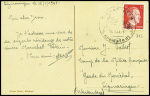 Allemagne n°712 obl grand CAD illustré "Sigmaringen Kreisstadt" (15.1.45) sur lettre adressée à un garde de maréchal Pétain au camp de la milice française à Sigmaringen. Rare et TB