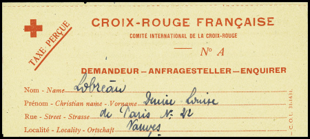 N°517 obl Paris sur message Croix-Rouge de Vanves pour Courseulles sur Mer (Calvados) (30.7.44). TB