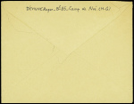 N°652, 1F50 Iris obl Noé (10.11.44) sur lettre d'un collaborateur interné avec correspondance avec cachet rect violet "Contrôle n°3 Camp de Noé" (Haute Garonne). TB