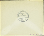 N°691, 1F50 Dulac, obl Touques Calvados (9.2.45) sur lettre avec au verso cachet noir avec petite Croix de Lorraine "Commissariat à l'intérieur centre de séjour surveillé Bonneville s/Touques (Calvados) RF" (collaborateu