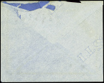 N°435, 1F50 Iris orange, 2 pièces, obl CAD hex "Croiseur Gloire" (16.2.42) sur lettre par avion avec surtaxe aérienne double. TB