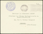 Lettre en franchise avec cachet bleu "Marine nationale L de V Le Millier 24 Bd Carnot Limoges service de la propagande" (1942). TB