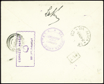 Paraguay n°273 + PA7 + PA9 obl CAD "Scio aero-postal Paraguay (2.3.1930) sur lettre pour Buenos Aires avec au verso la très rare signature autographe du Comte de la Vaulx et cachet violet "Aeroposta Argentina aeropuerto 