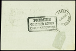 Chili n°117 + PA13 + PA14 + PA17 obl CAD "Correo Aereo Valparaiso" (17.7.29) sur lettre pour Buenos Aires avec au verso cachet rect noir "Premier courrier aérien Chili-Argentine" par Mermoz et Guillaumet (Muller n°22 Chi