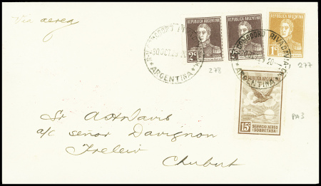 31.10.1929 Comodoro Rivadavia - Trelew par Saint Exupéry (Muller n°64 Argentine) 30 plis existants. TB