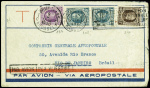 Belgique n°197 + 208 + 210 obl Bruxelles (9.5.1930) sur env témoin pour Rio de Janeiro (M260). TB
