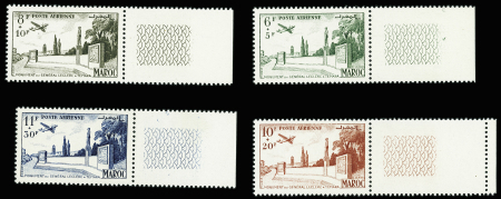 POSTE AERIENNE N°89/92 Série Leclerc 1952, non émise,