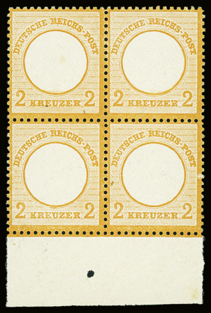 N°8 2k orange en bloc de 4 bdf, bon centrage, très