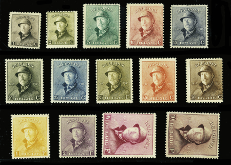 N°165/178 (COB) Roi casqué 1919, série neuve **, TB