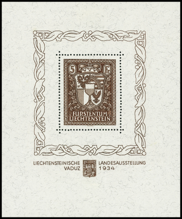 BLOC-FEUILLET N°1 Vaduz 1934, neuf *, TB