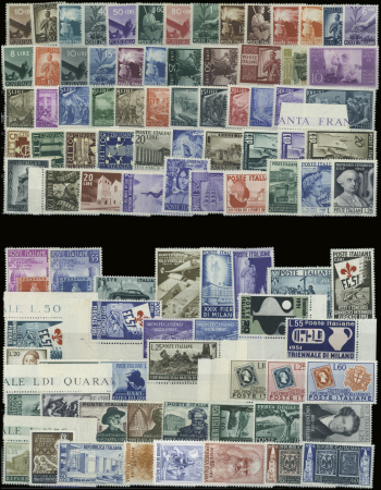 1945-1992, Collection sur 2 pages dont n°481/503, 518/529,