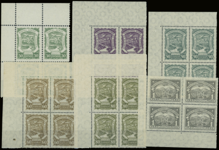 POSTE AERIENNE N°33 (x4), 48/52, en blocs de 4 bdf,