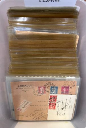FRANCE : environ 270 plis avec préoblitérés, vignettes,
