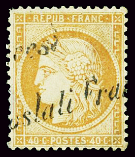 N°38 obl. Exceptionnelle obl griffe linéaire italienne